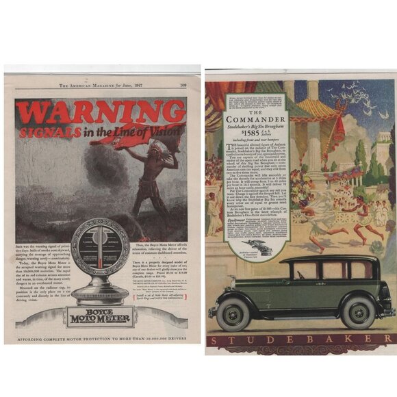Vintage Car Advertising The Commander Studebaker Royce Moto Meter Wall Decor - Picture 1 of 3